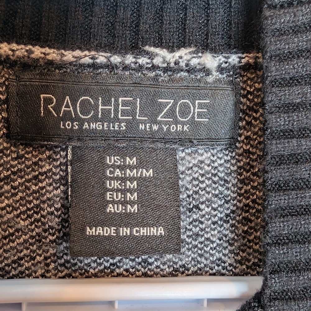 Rachel Zoe Turtleneck Sweater in Black and Gray with Classic Fit - Picture 3 of 9